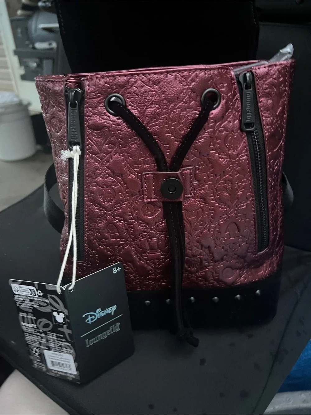 Loungefly Disney limited edition Disney Black & Burgundy Embossed Backpack